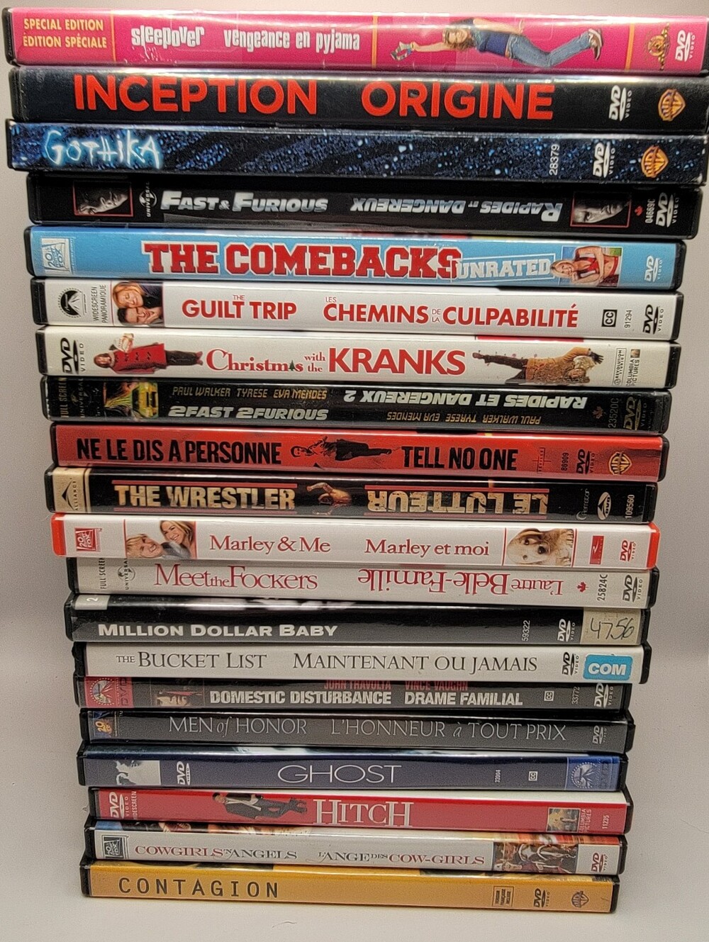 Assorted Lot of 20 DVD Movie Collection Stack - Mixed Variety